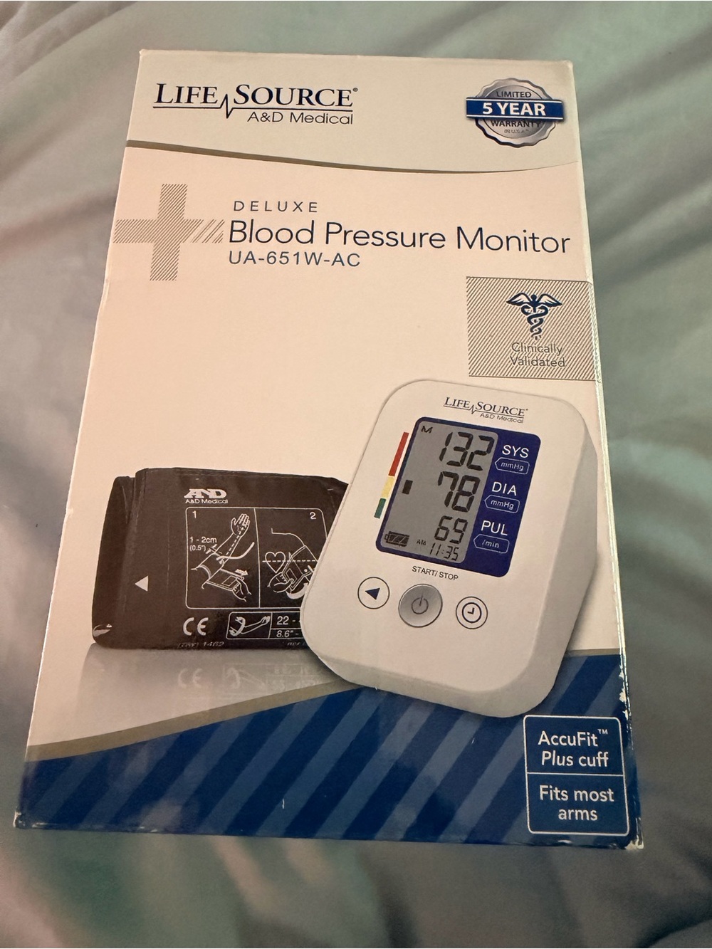 NEW! LIFE SOURCE Deluxe Blood Pressure Monitor UA 651W-AC